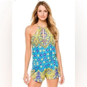 Trina Turk key hole top romper type swim cover up. Size M LNC